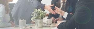 Closeup view of business professionals shaking hands